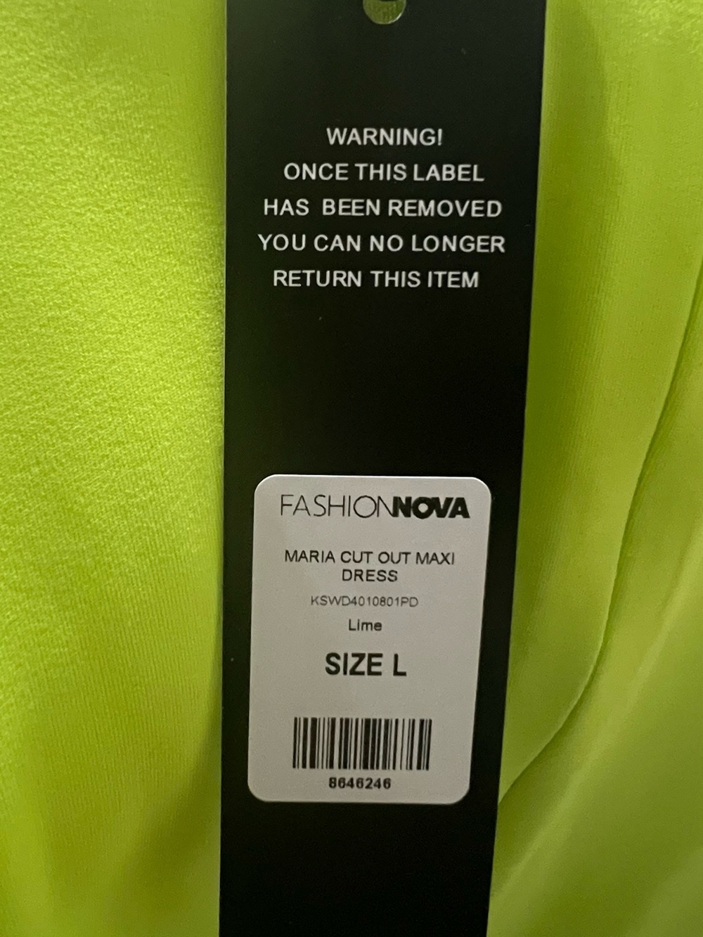 Fashion Nova Neon Lime Cutout Maxi Dress - Picture 2 of 3